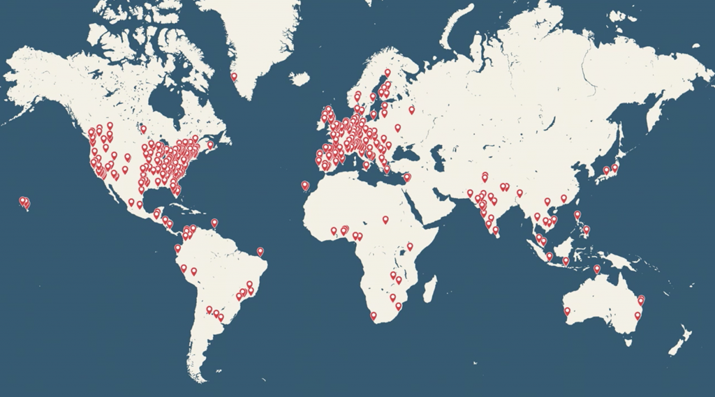 WordCamps är i dagsläget koncentrerade till USA och Europa.