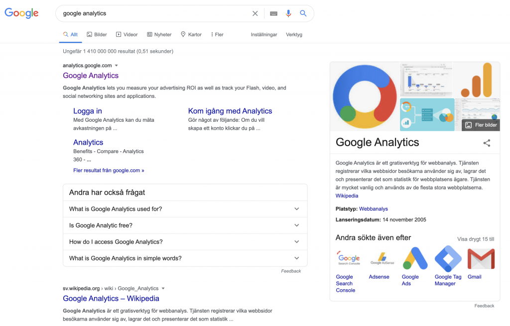 Google Analytics Search